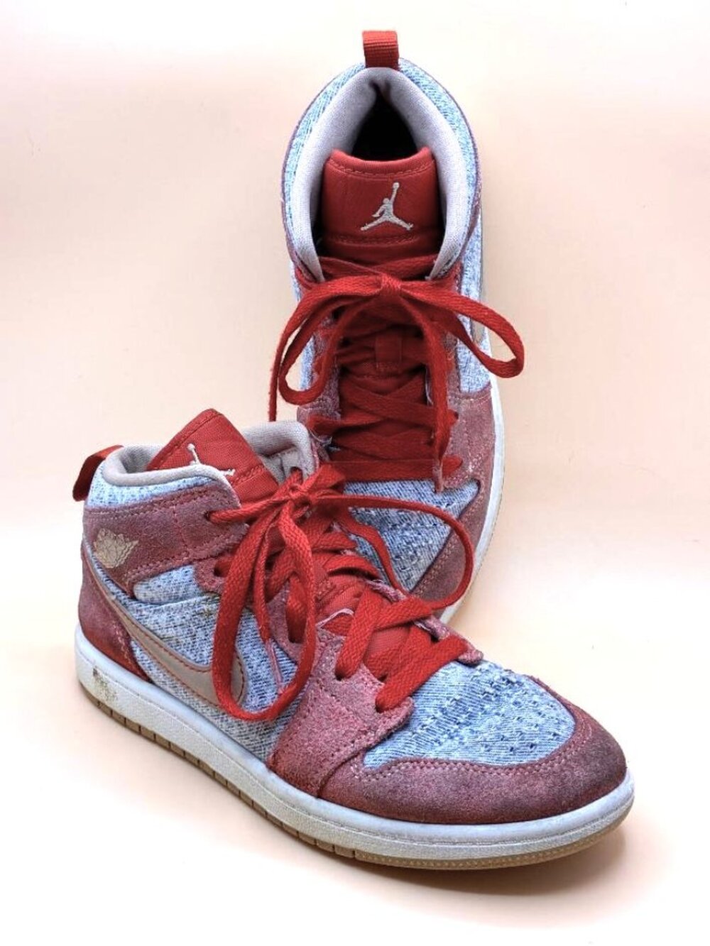 Nike Air Jordan 1 Mid SE GS Cinnabar Denim Shoes Size 2.5Y DM4383-600